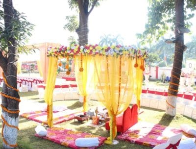 Mandap under mango tree for wedding ceremony Bhopal - Utsav Garden