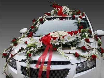 Car decoration arranges for wedding in Bhopal - Utsav Marriage Garden