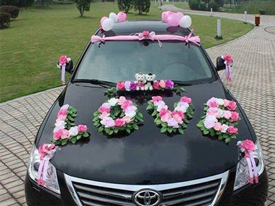 Car decoration arranges for wedding in Bhopal - Utsav Marriage Garden